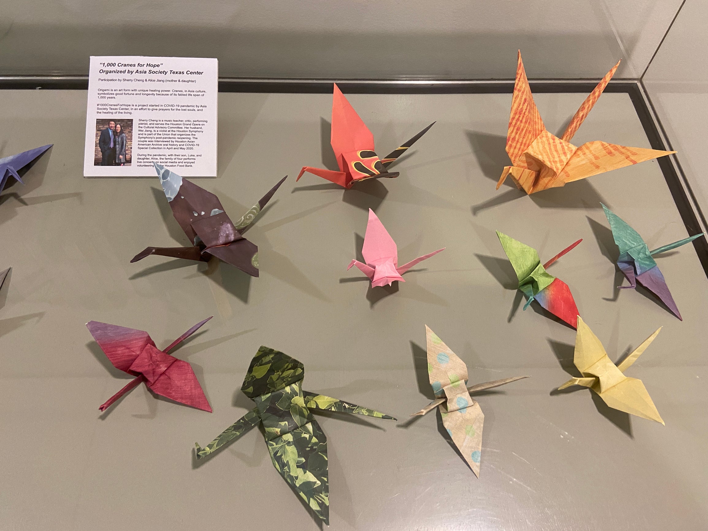 A collection of paper origami cranes