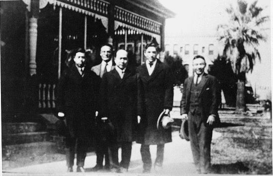 Yamamoto with a group of men in Orange, Texas, ca 1923