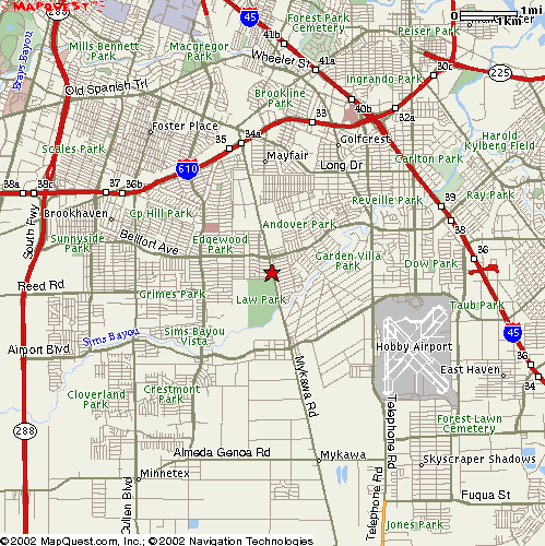 Map of Mykawa Road in South Houston