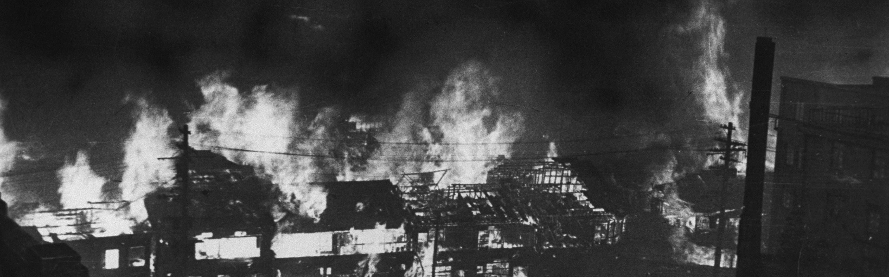 WWII Tokyo fires from bombing