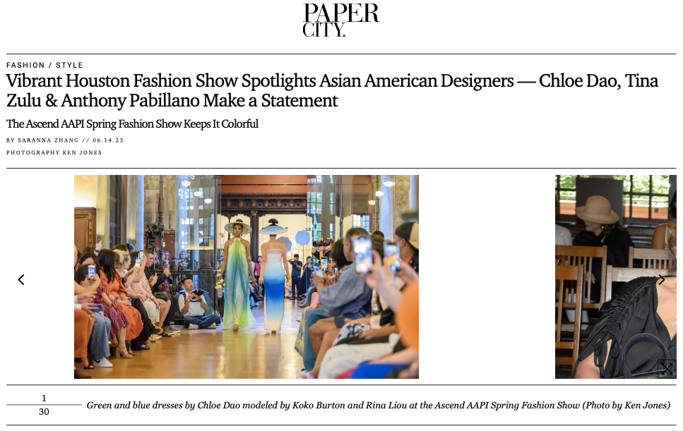 Screenshot of the Paper City coverage of the fashion show