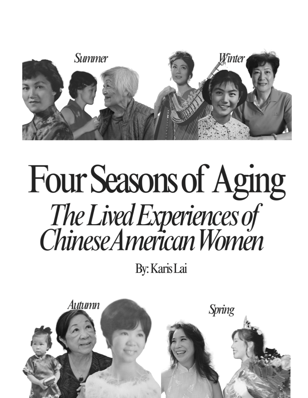 Cover of Four Seasons of Aging showing images of Chinese American women at various ages